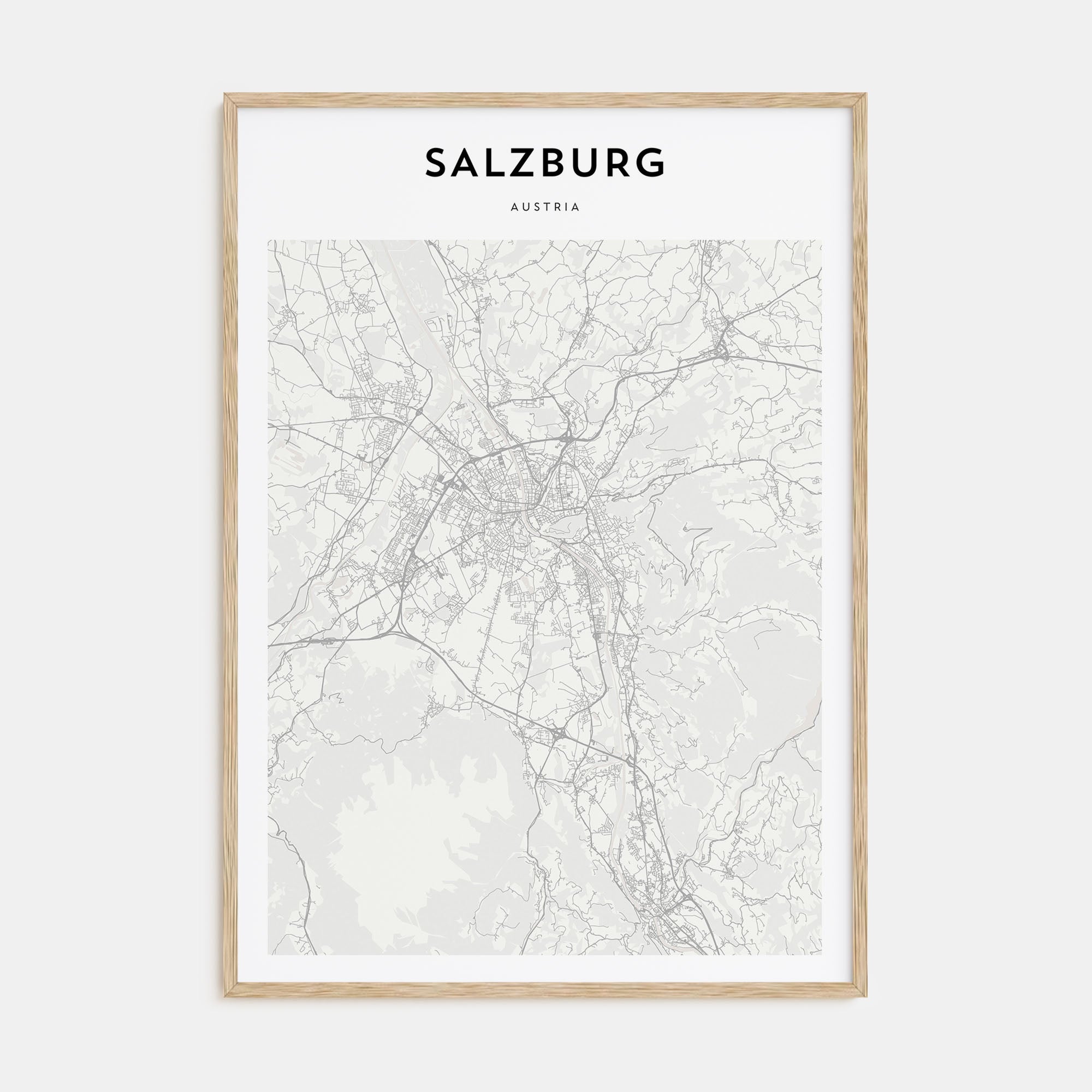 Salzburg Map Portrait Poster