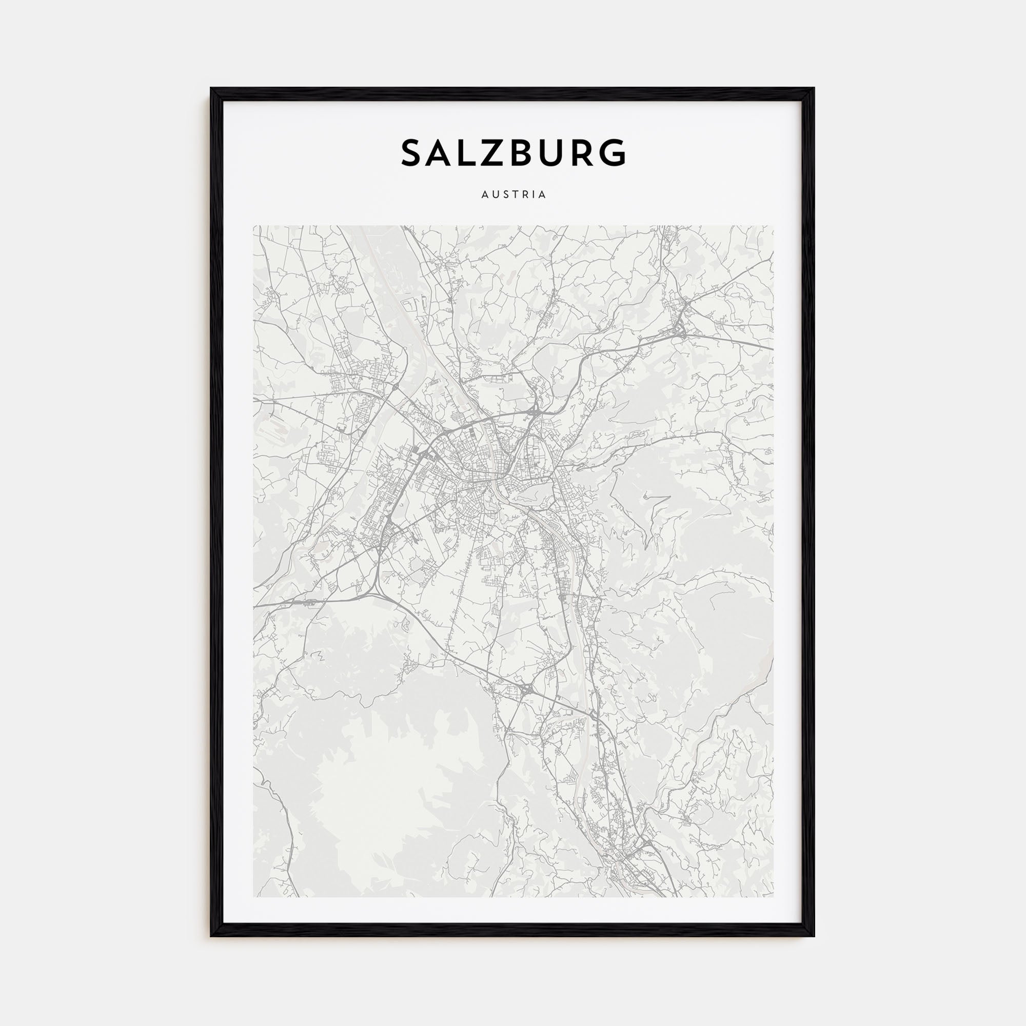 Salzburg Map Portrait Poster