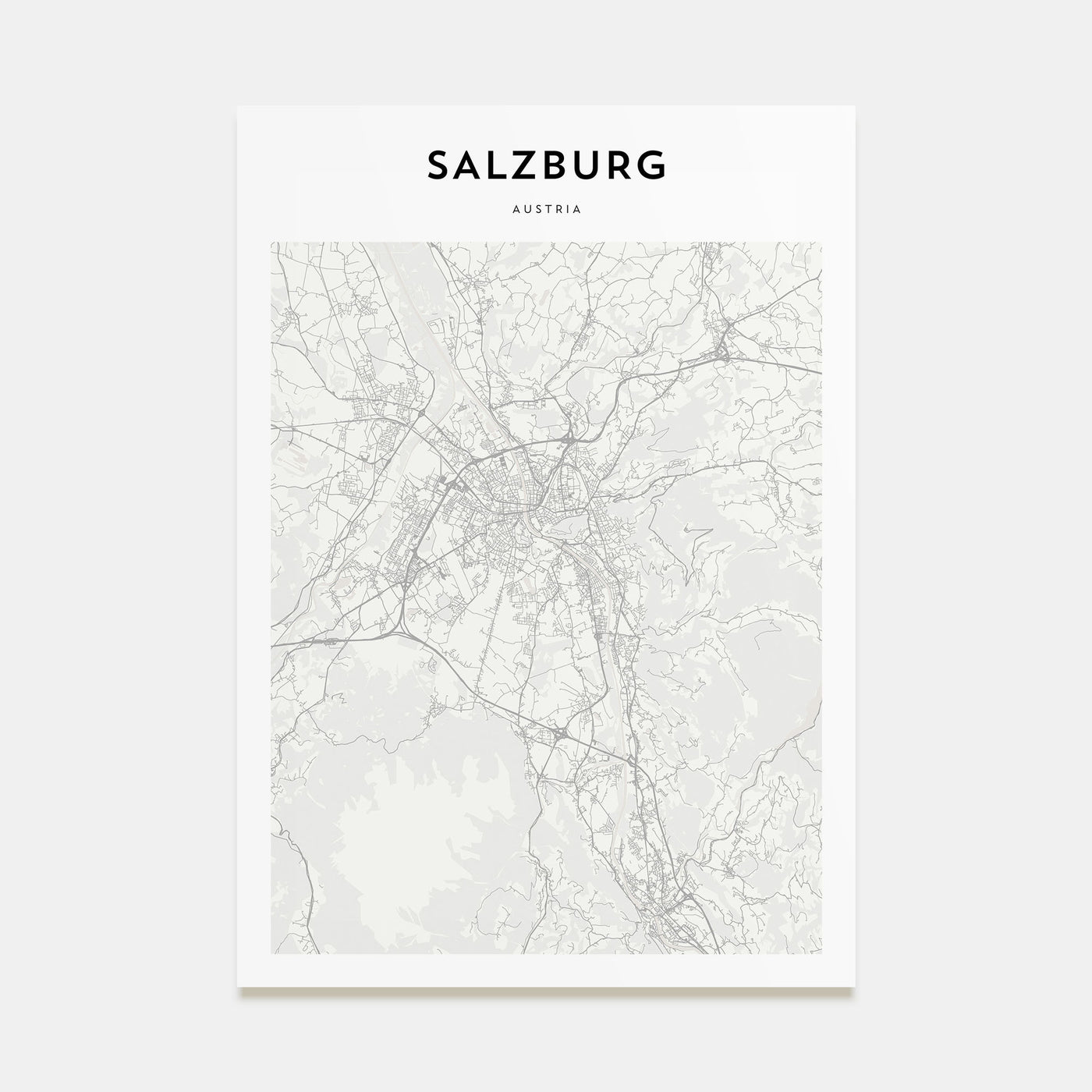 Salzburg Map Portrait Poster