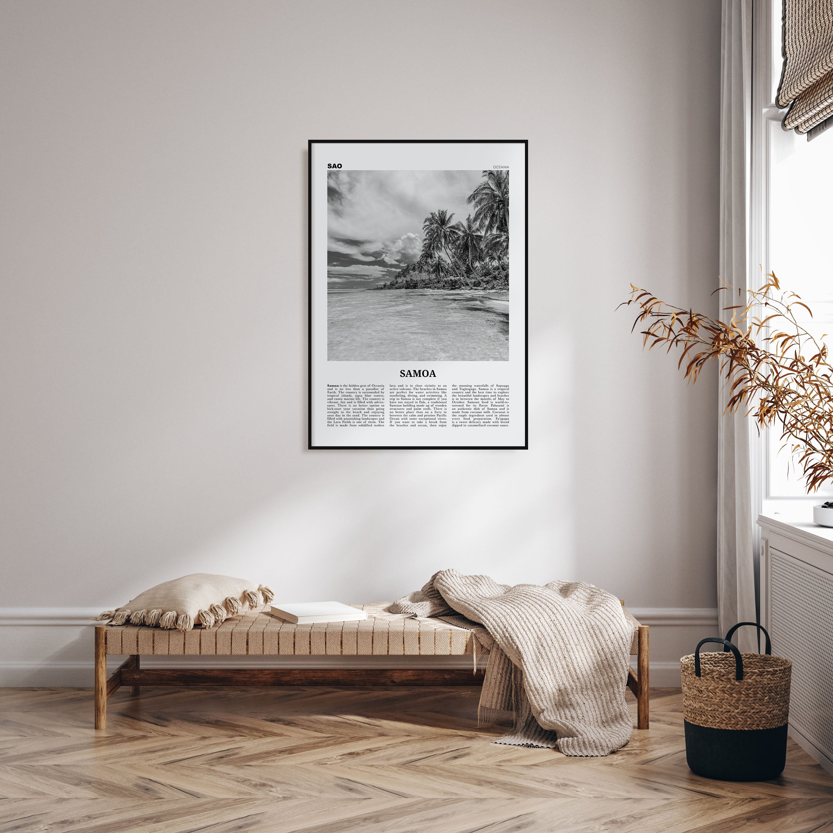 Samoa Travel B&W Poster