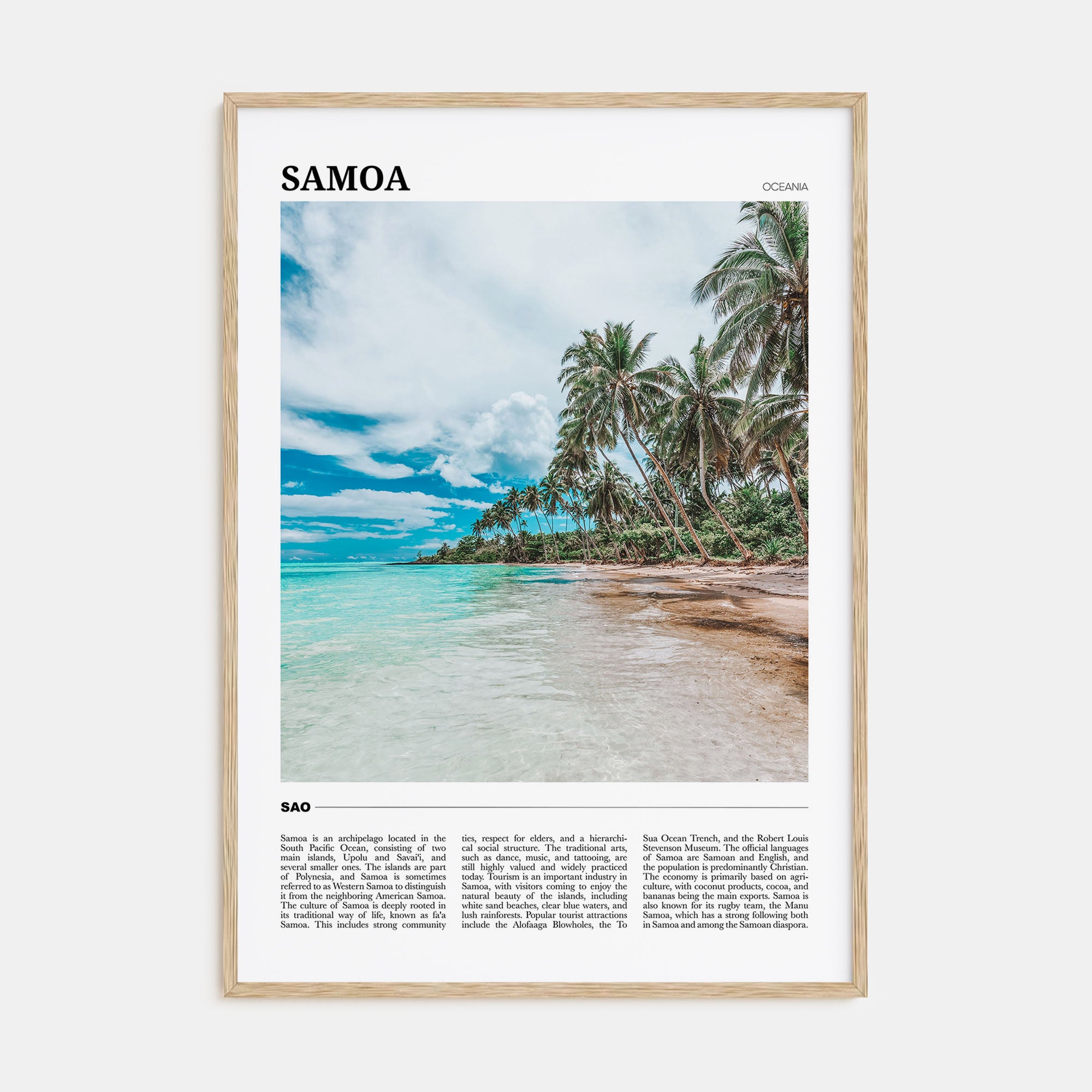 Samoa Travel Color Poster