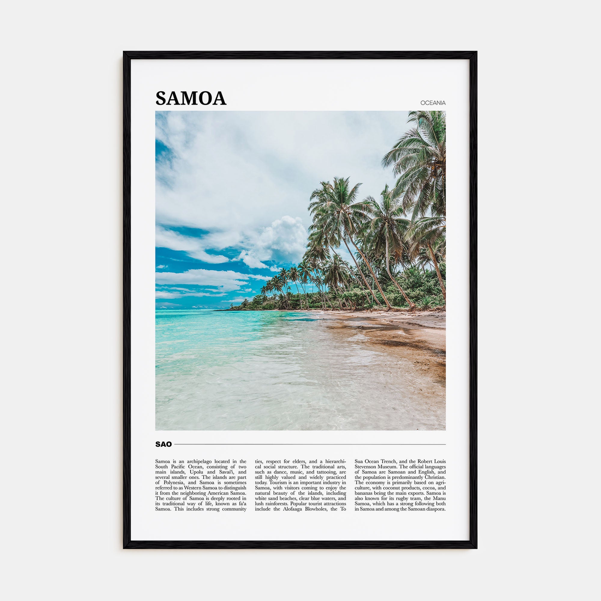 Samoa Travel Color Poster