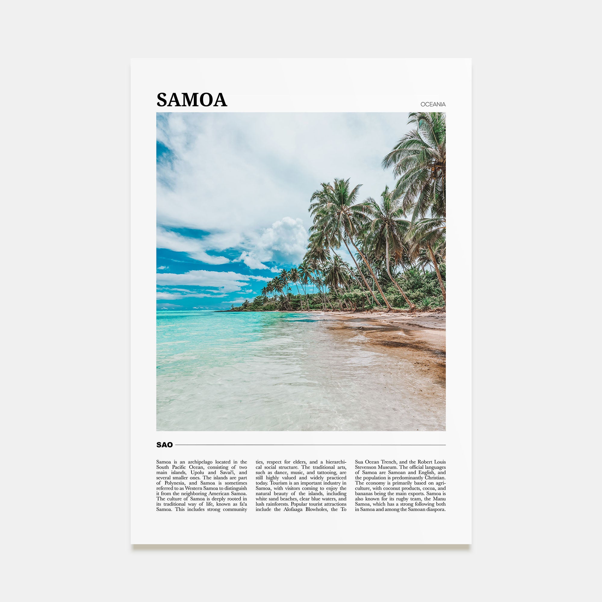 Samoa Travel Color Poster
