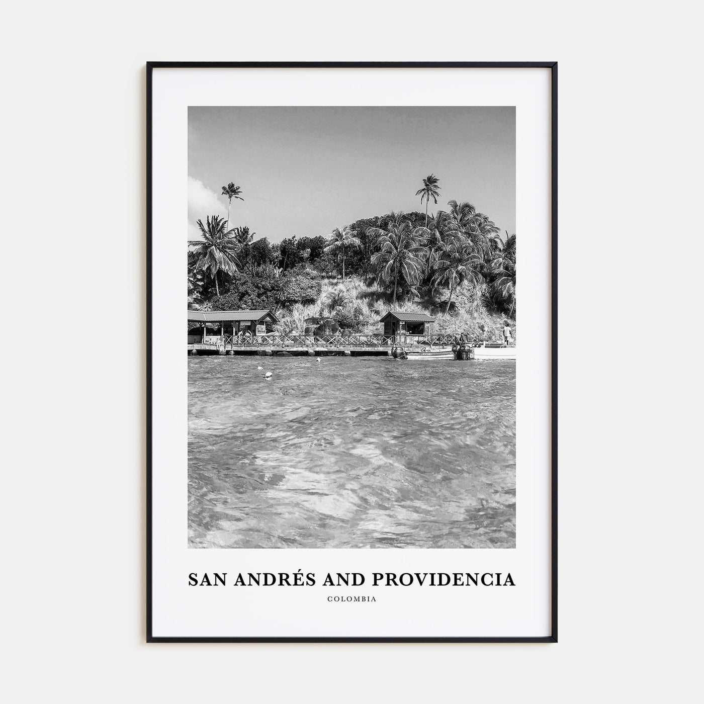 San Andrés and Providencia Portrait B&W Poster