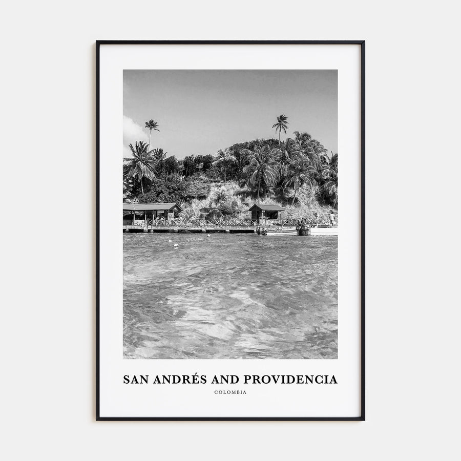 San Andrés and Providencia Portrait B&W Poster