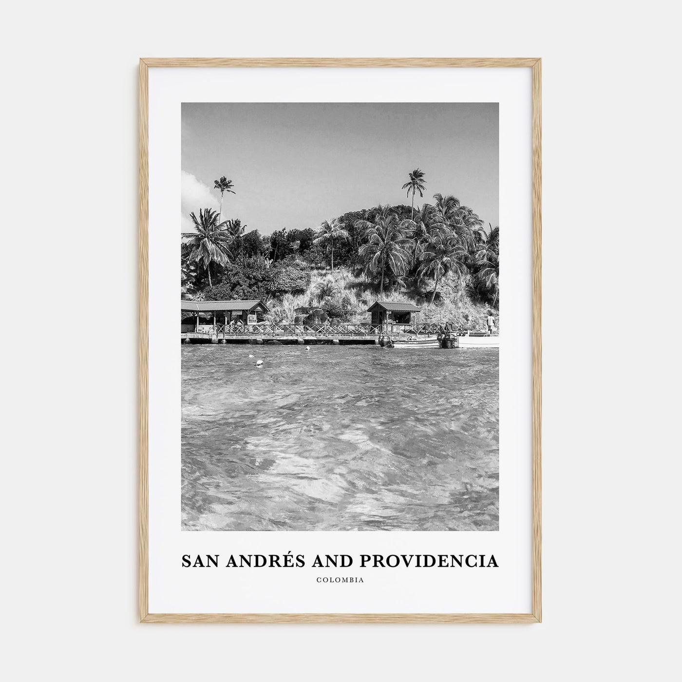 San Andrés and Providencia Portrait B&W Poster