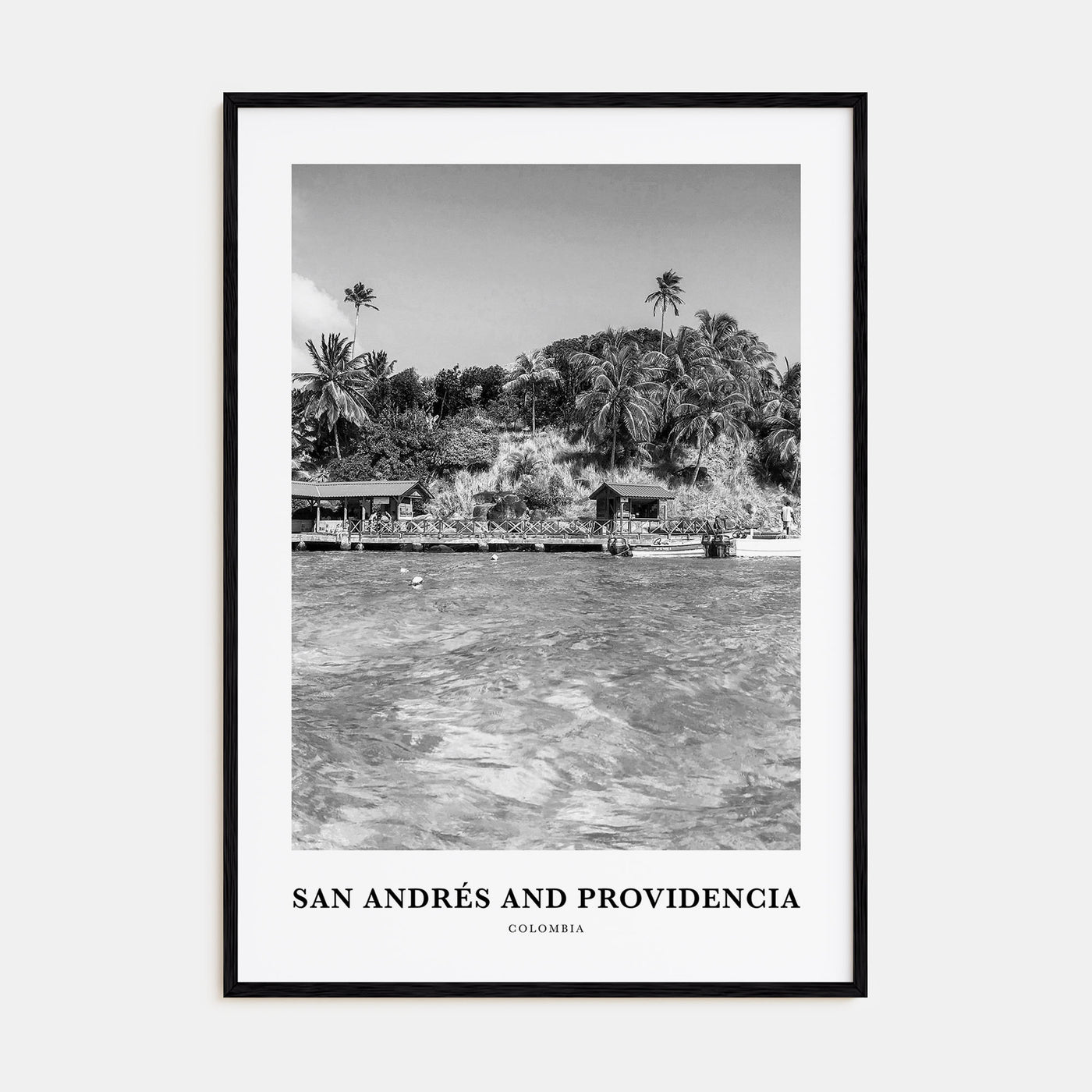 San Andrés and Providencia Portrait B&W Poster