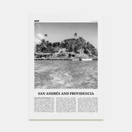 San Andrés and Providencia Travel B&W Poster