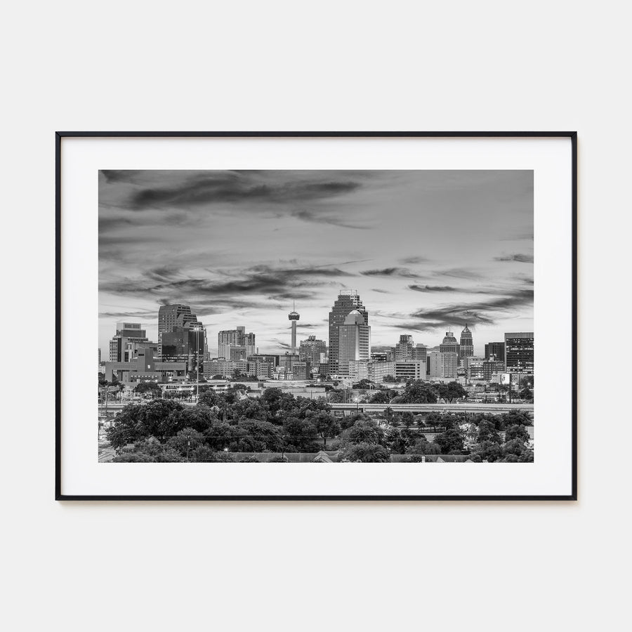 San Antonio Landscape B&W Poster