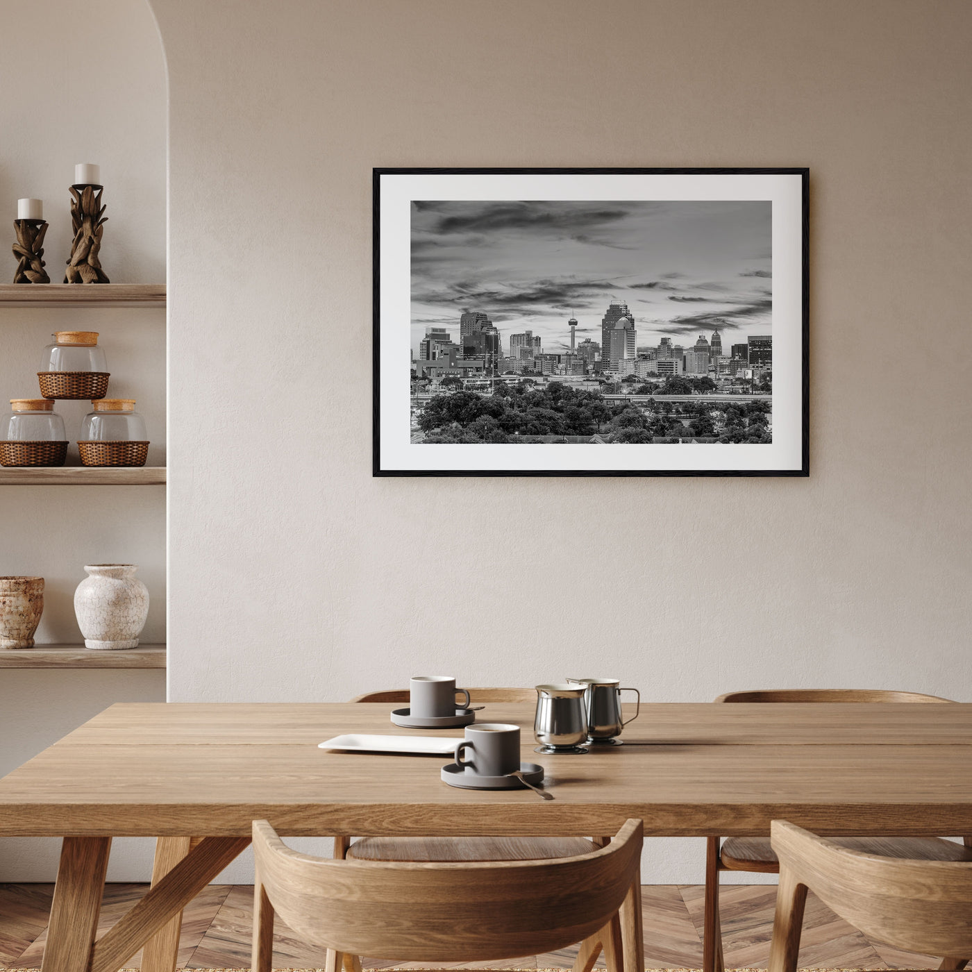 San Antonio Landscape B&W Poster