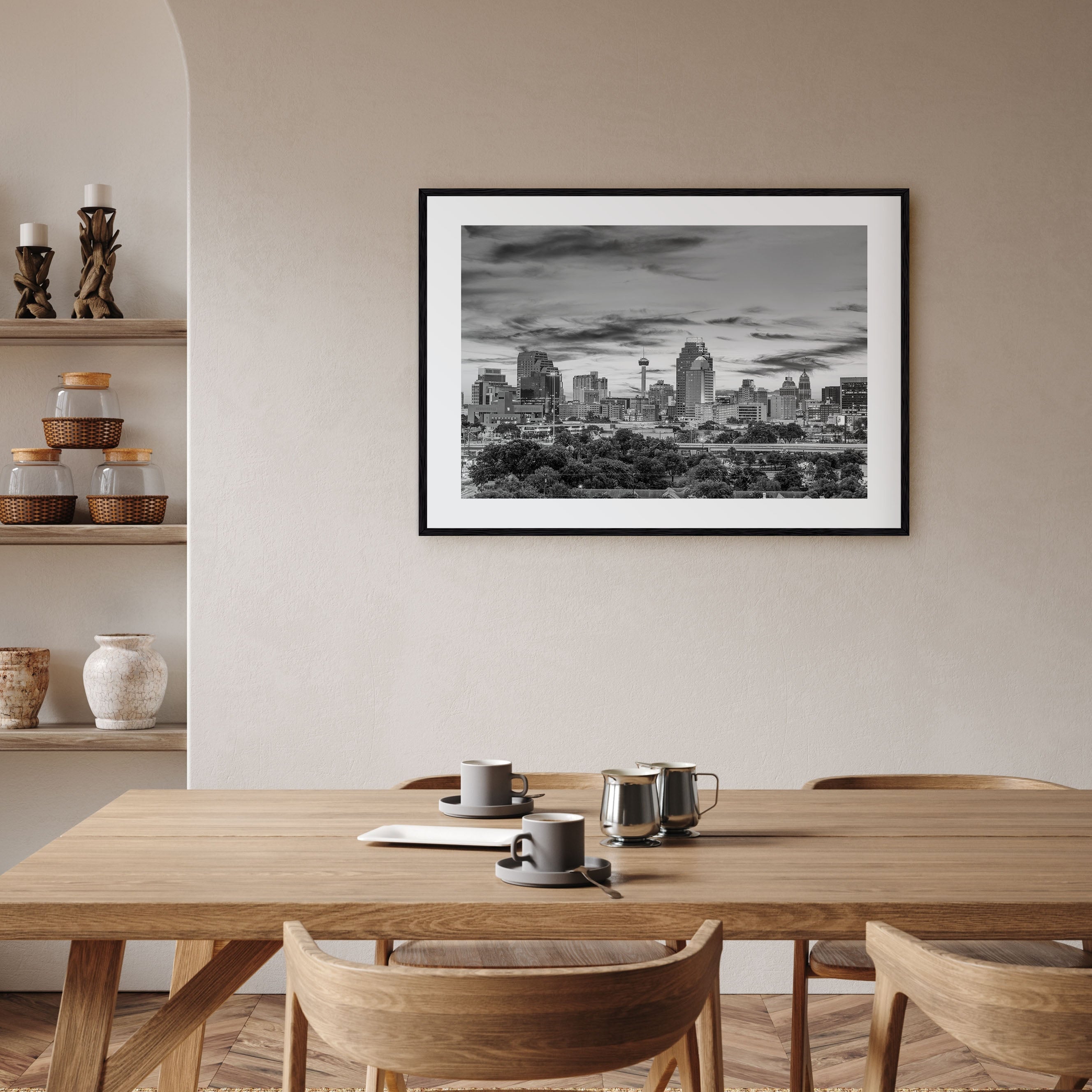 San Antonio Landscape B&W Poster