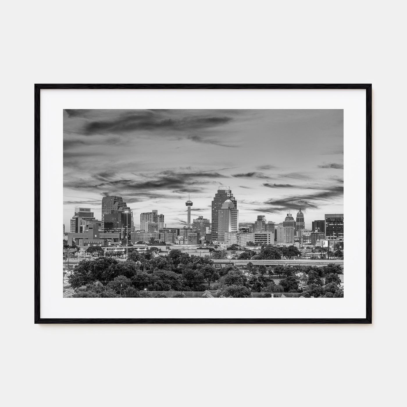 San Antonio Landscape B&W Poster