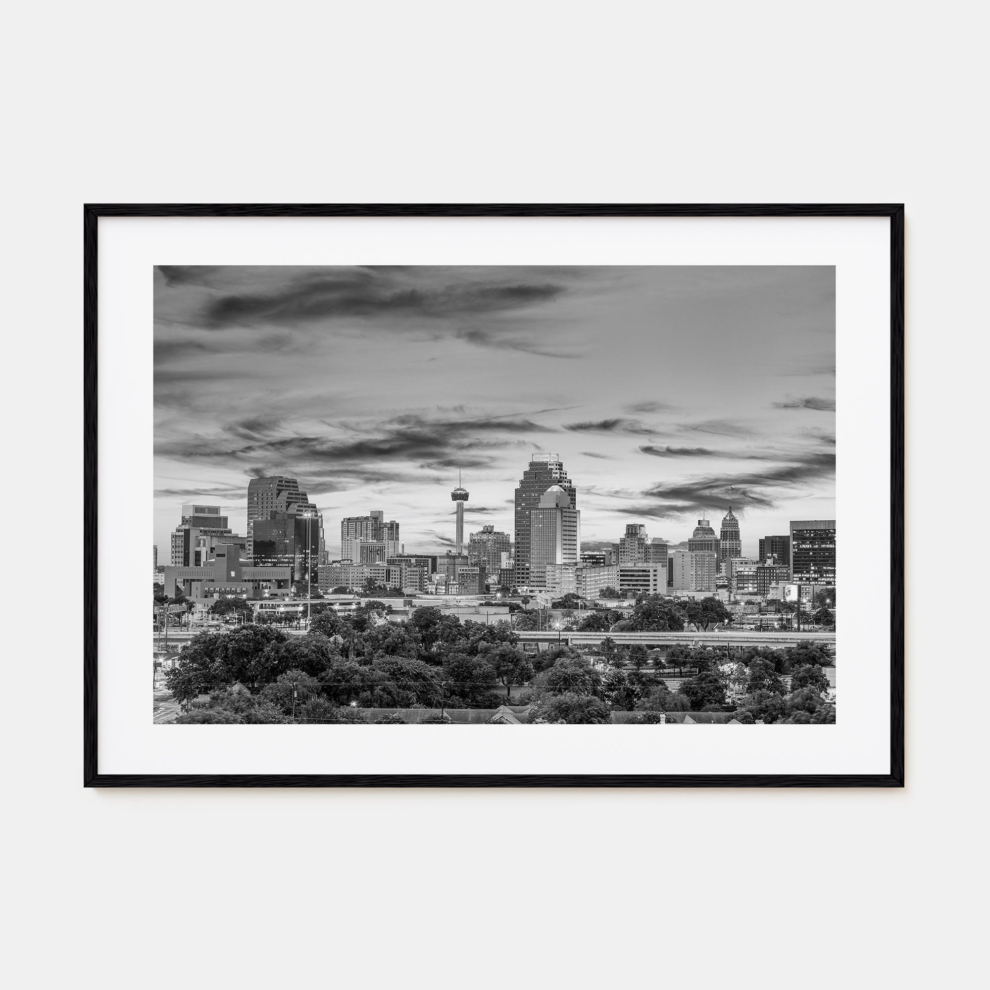 San Antonio Landscape B&W Poster