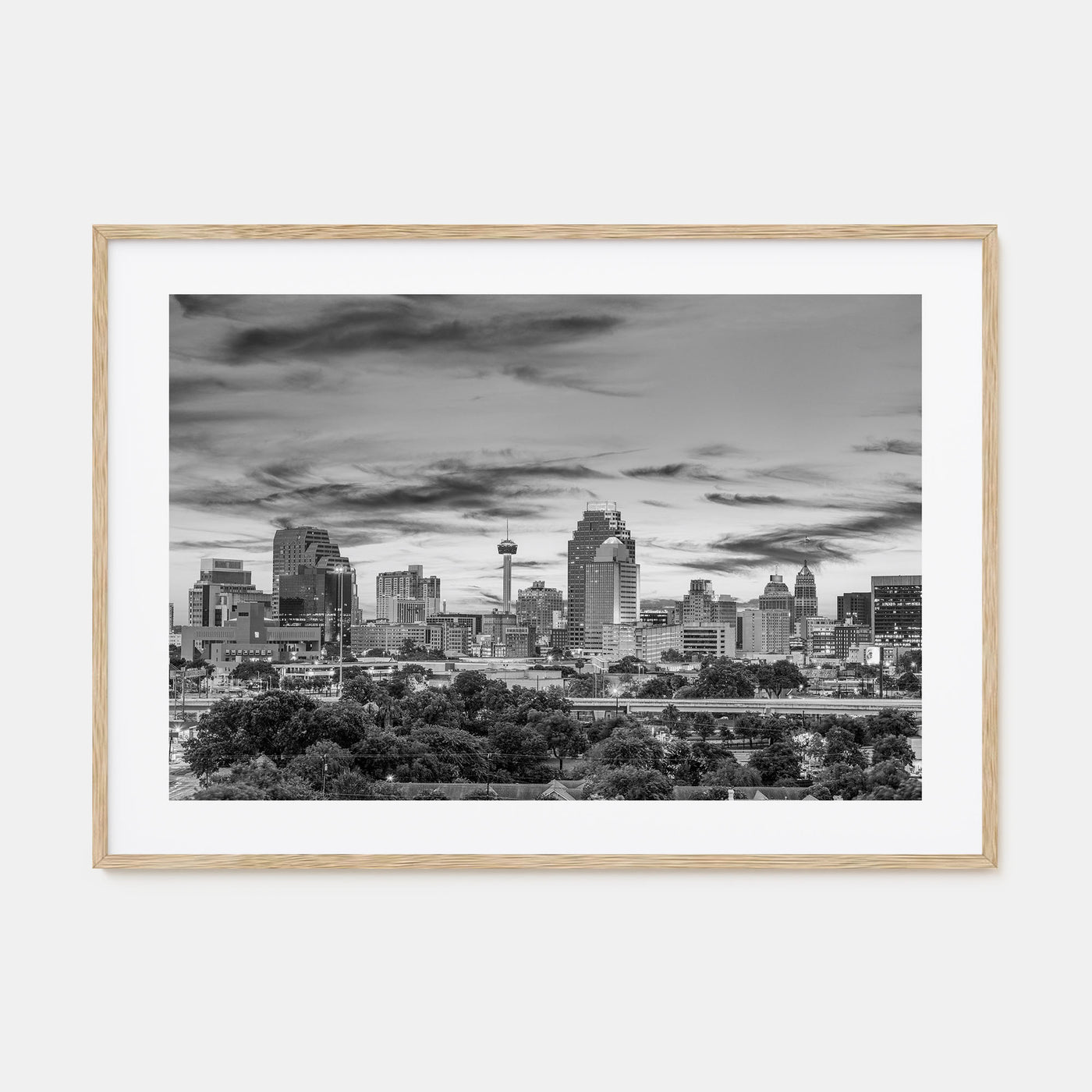 San Antonio Landscape B&W Poster