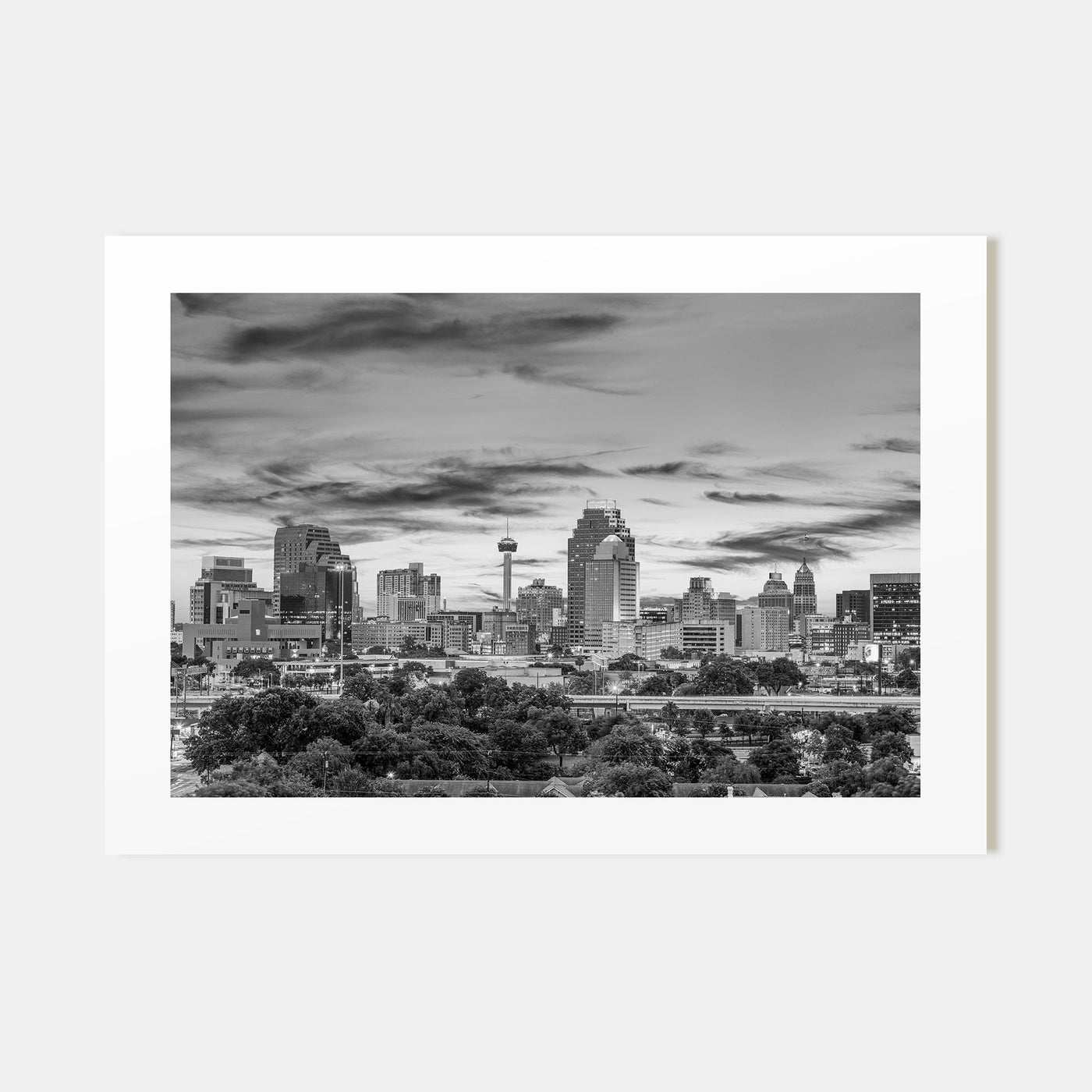 San Antonio Landscape B&W Poster
