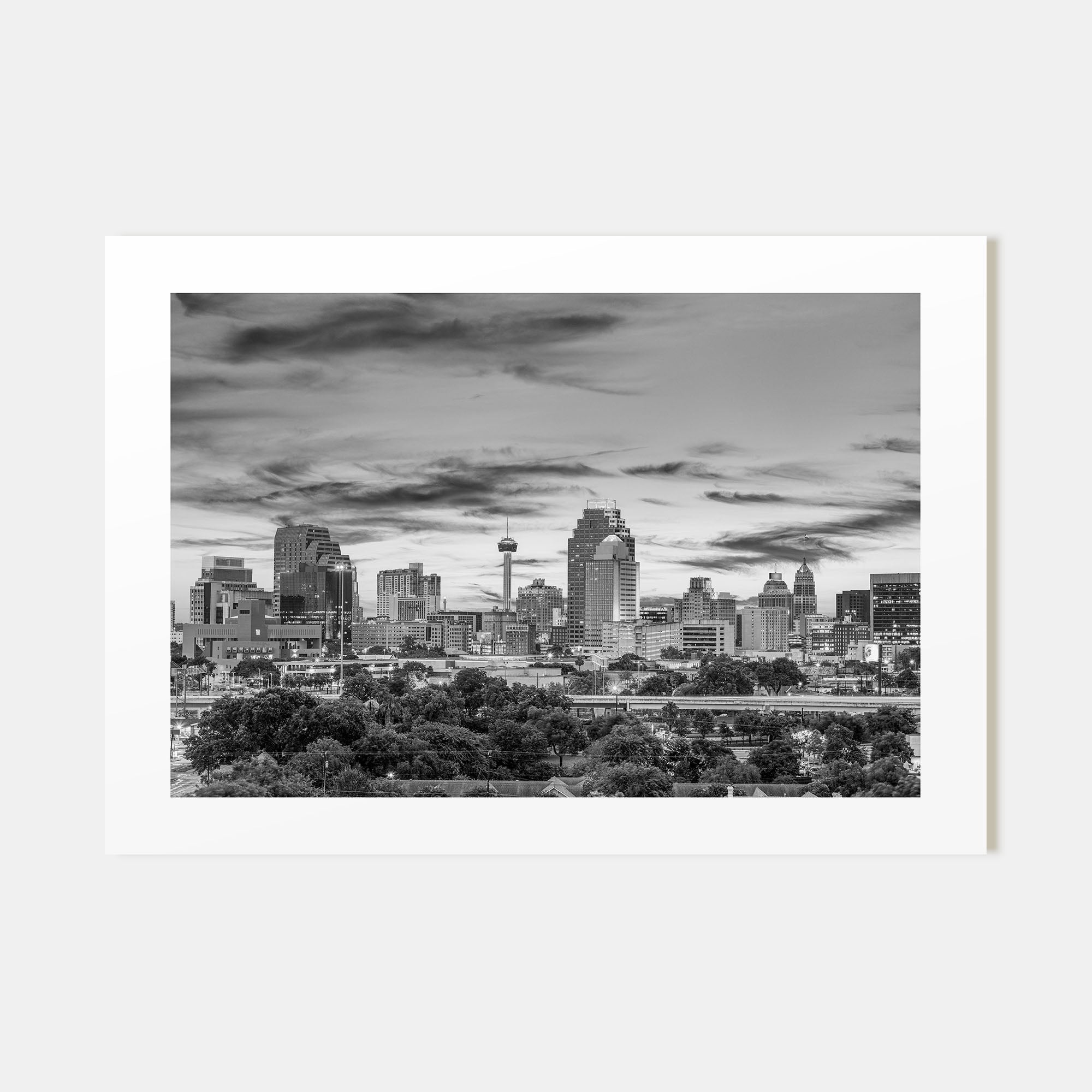 San Antonio Landscape B&W Poster