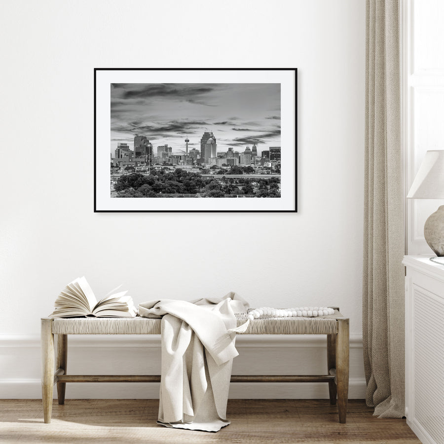 San Antonio Landscape B&W Poster