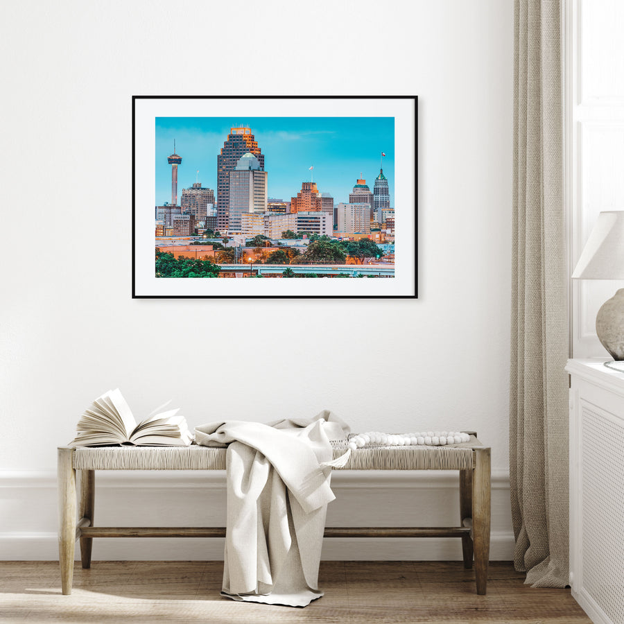 San Antonio Landscape Color Poster