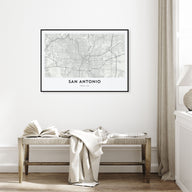 San Antonio Map Landscape Poster