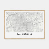 San Antonio Map Landscape Poster