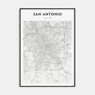 San Antonio Map Portrait Poster