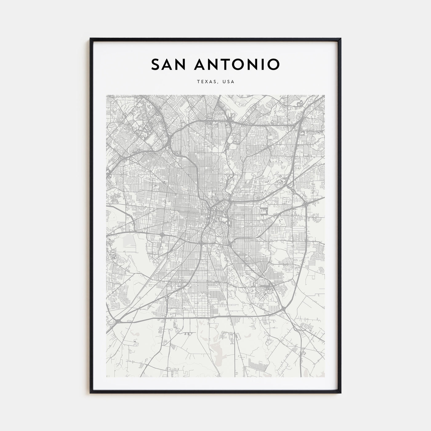 San Antonio Map Portrait Poster