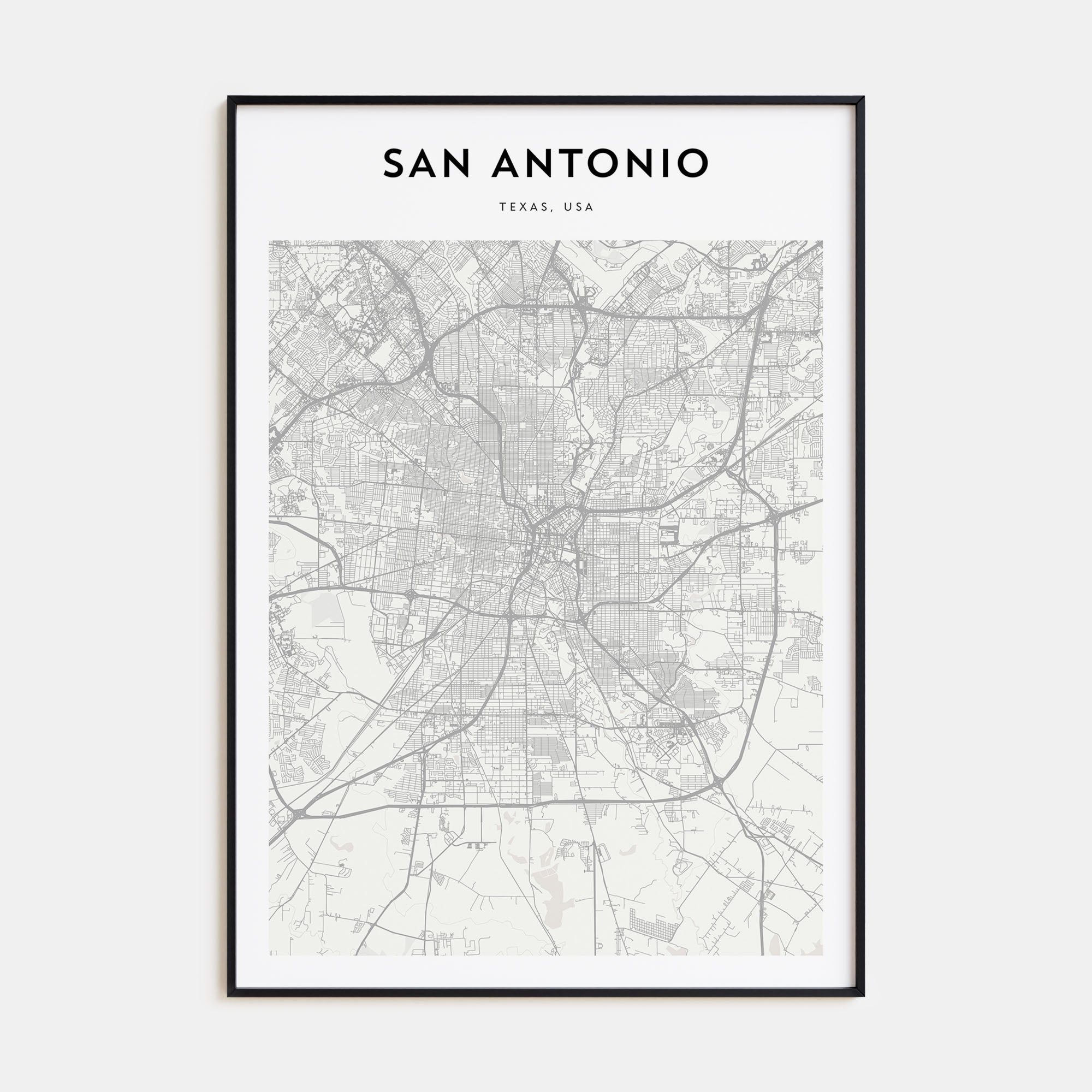 San Antonio Map Portrait Poster