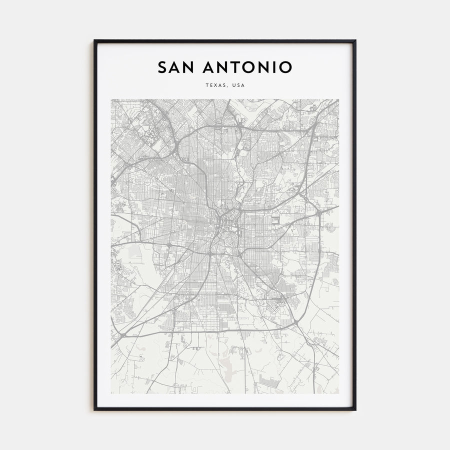 San Antonio Map Portrait Poster