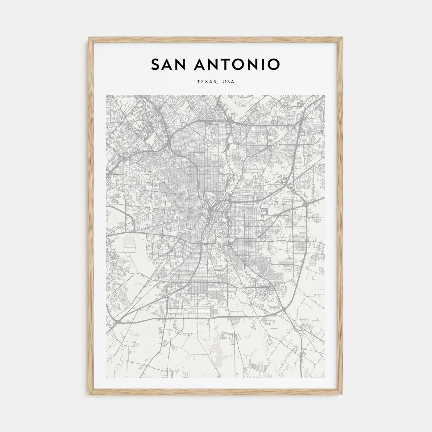 San Antonio Map Portrait Poster