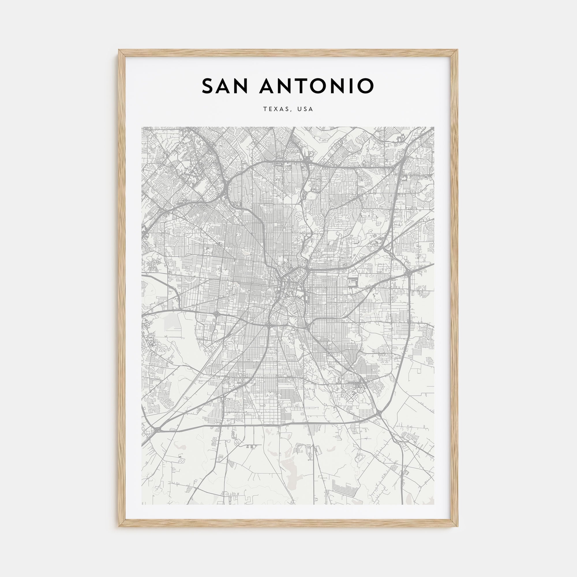 San Antonio Map Portrait Poster