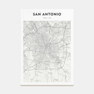 San Antonio Map Portrait Poster