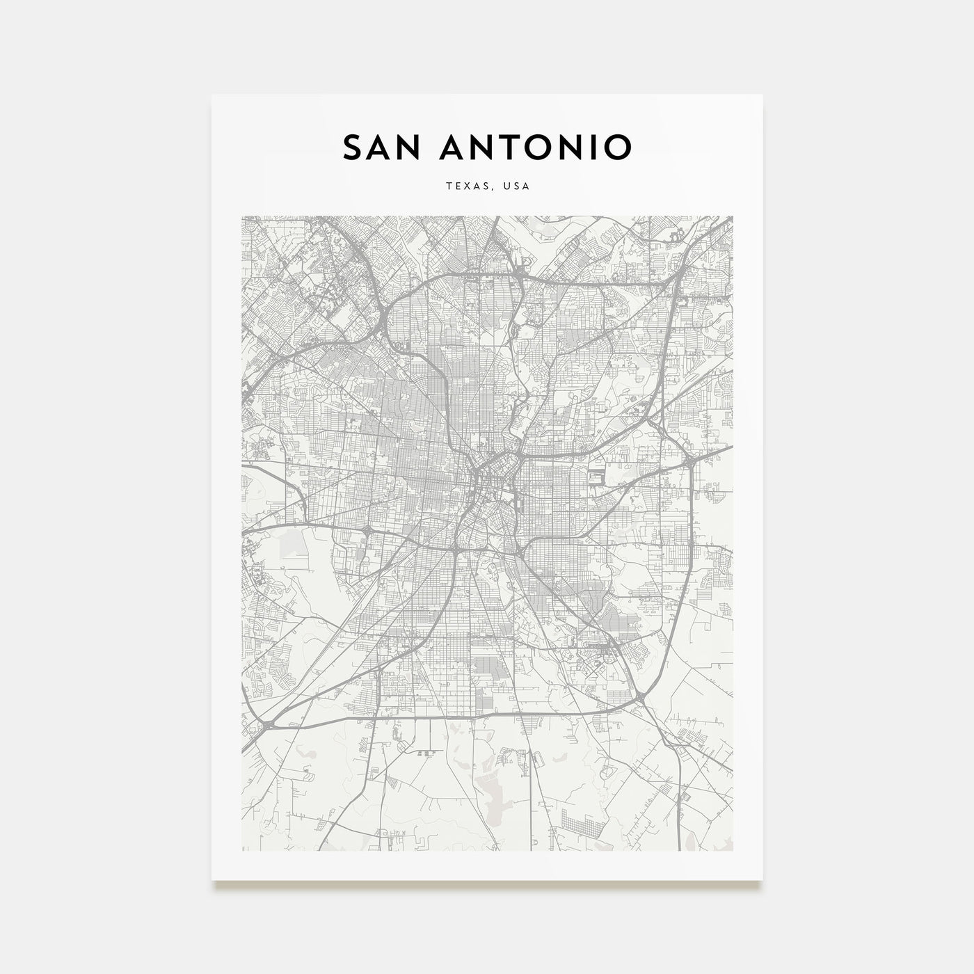 San Antonio Map Portrait Poster