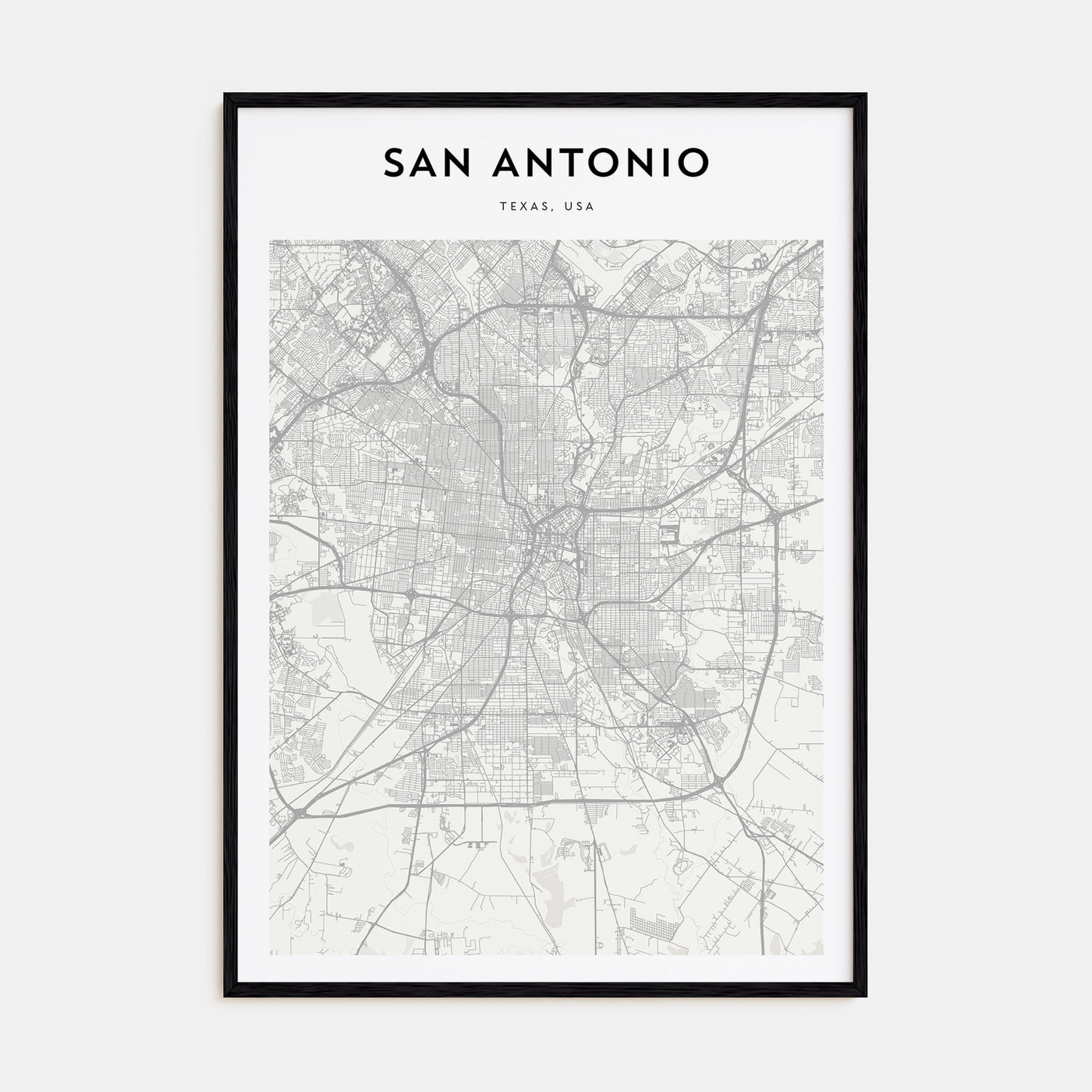San Antonio Map Portrait Poster
