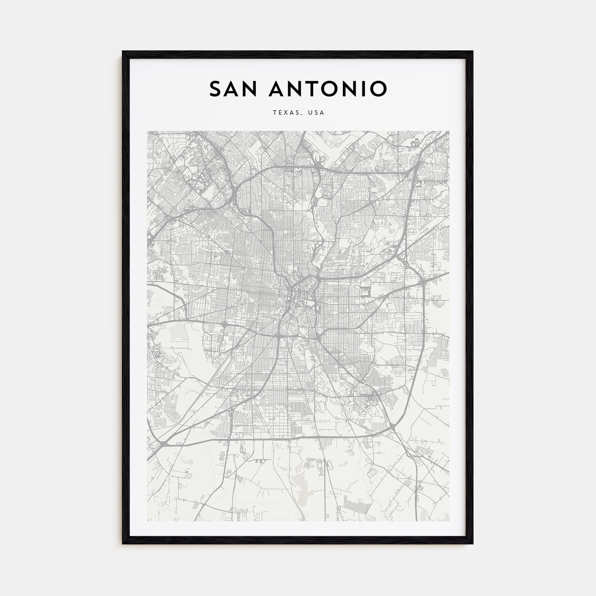 San Antonio Map Portrait Poster