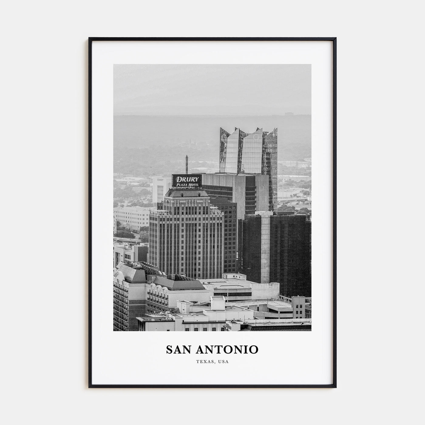 San Antonio Portrait B&W No 1 Poster