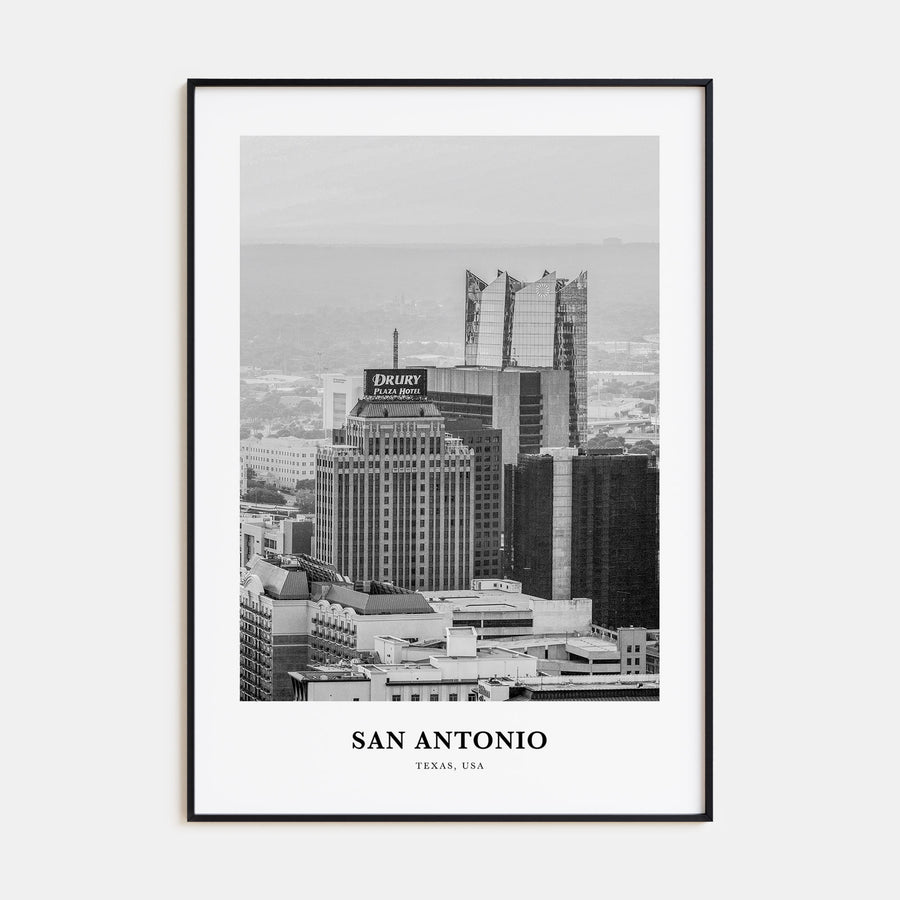 San Antonio Portrait B&W No 1 Poster