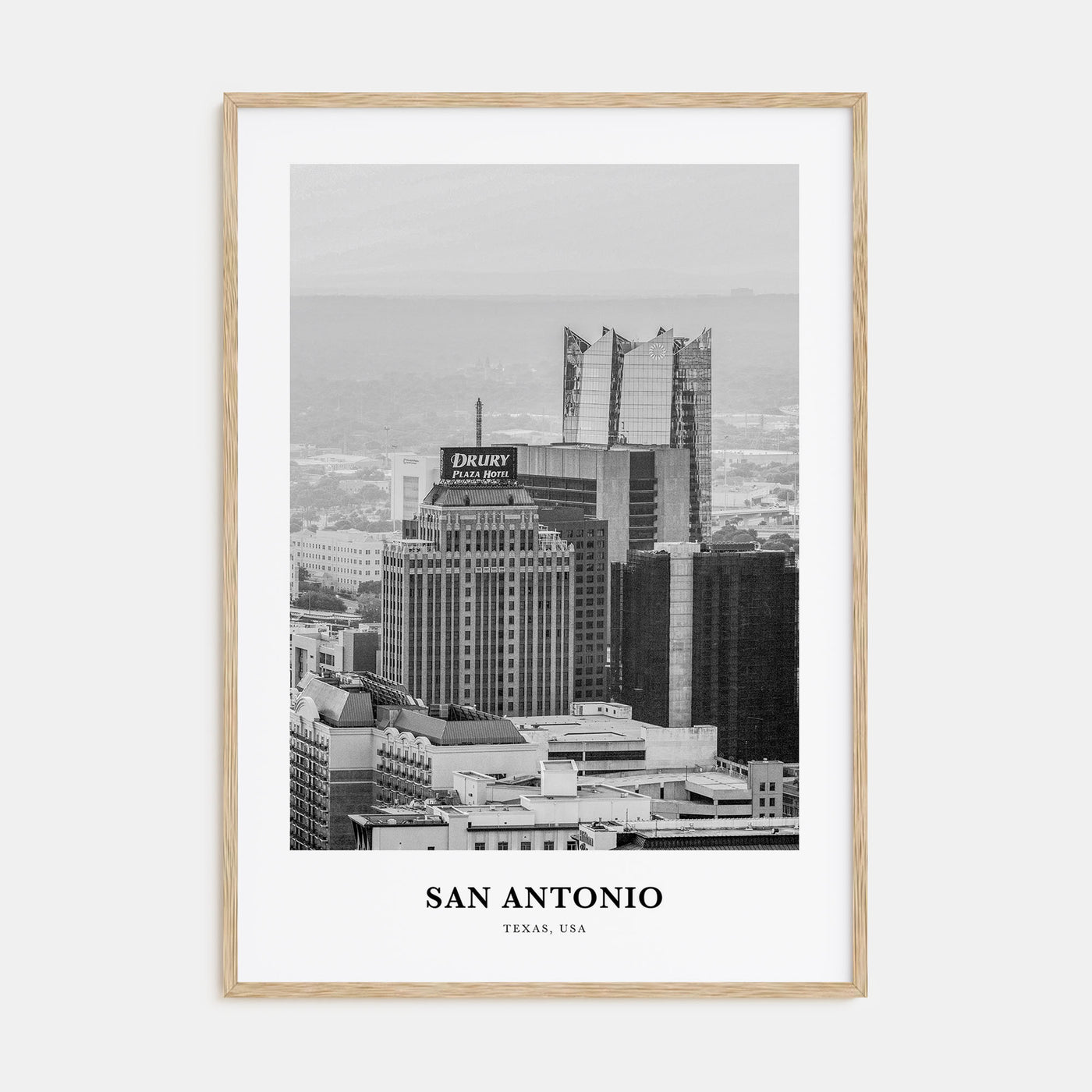 San Antonio Portrait B&W No 1 Poster