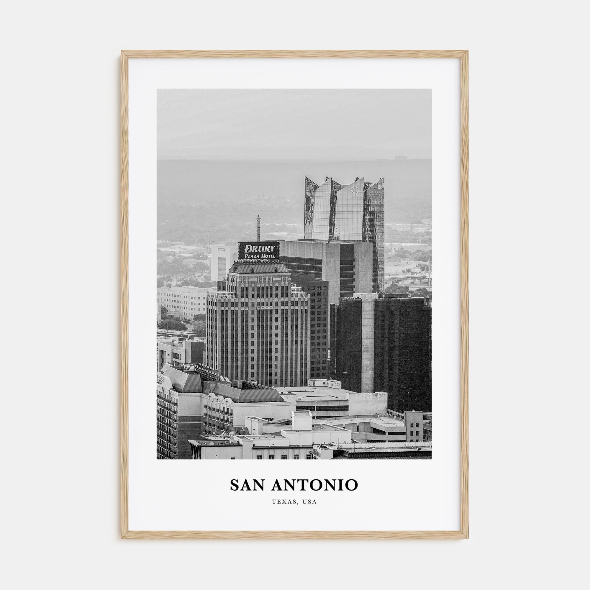 San Antonio Portrait B&W No 1 Poster