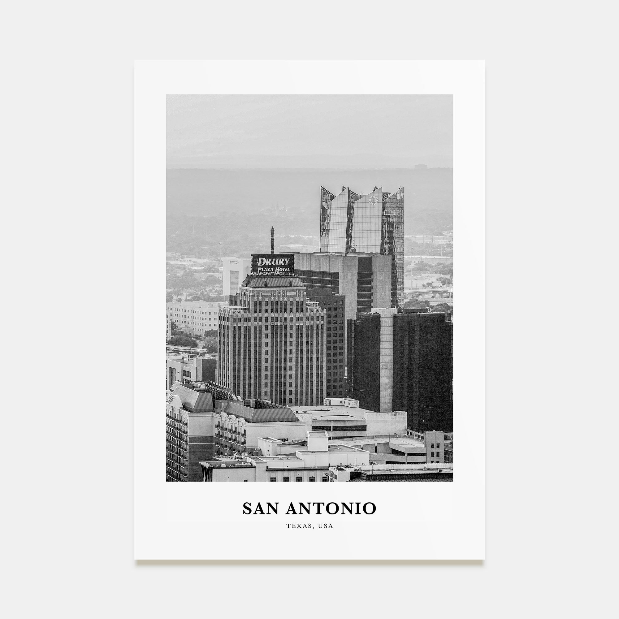 San Antonio Portrait B&W No 1 Poster