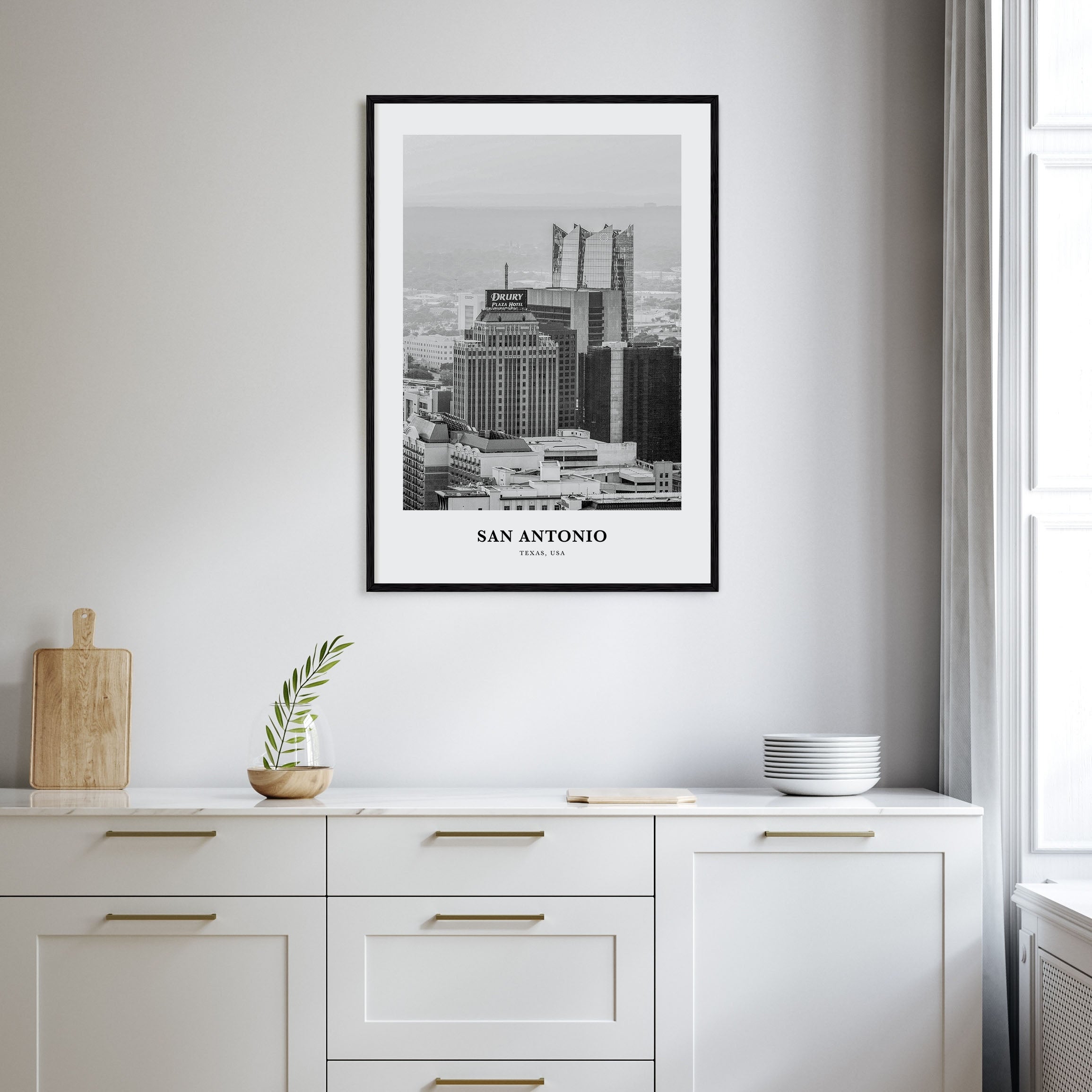 San Antonio Portrait B&W No 1 Poster