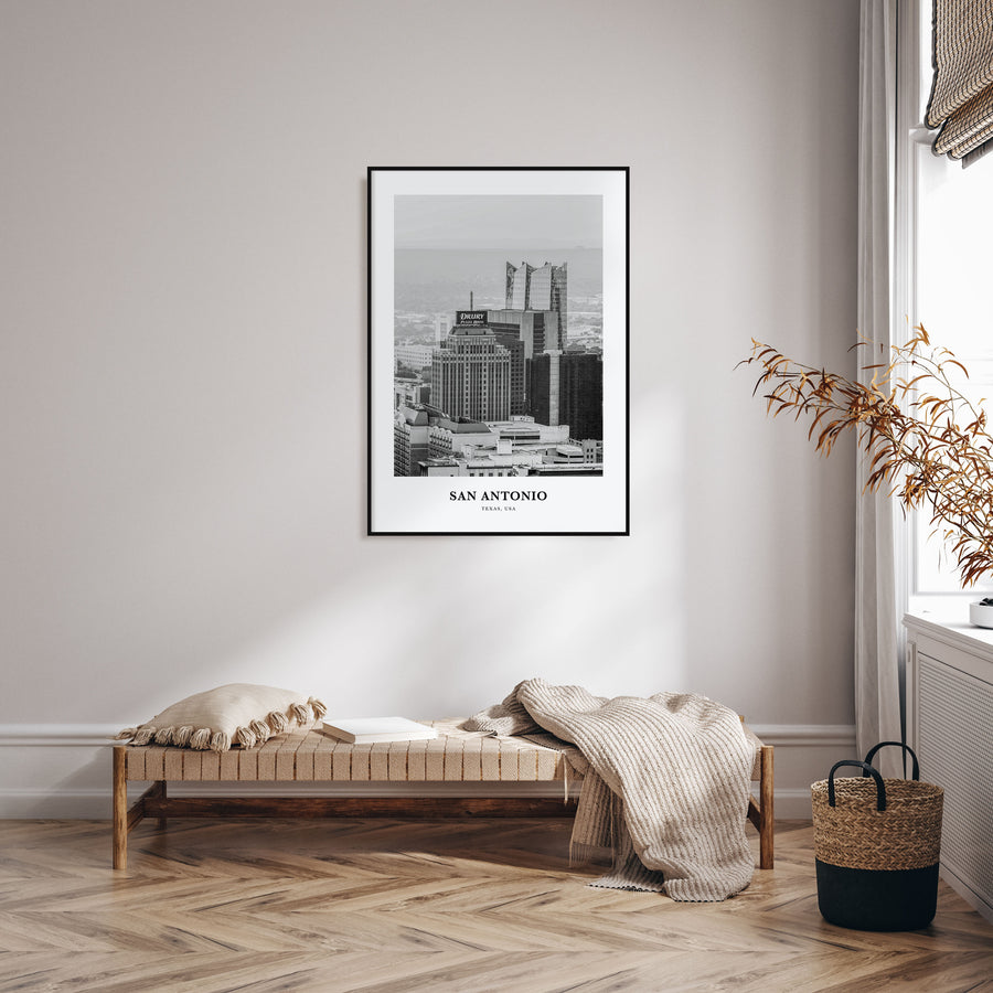 San Antonio Portrait B&W No 1 Poster