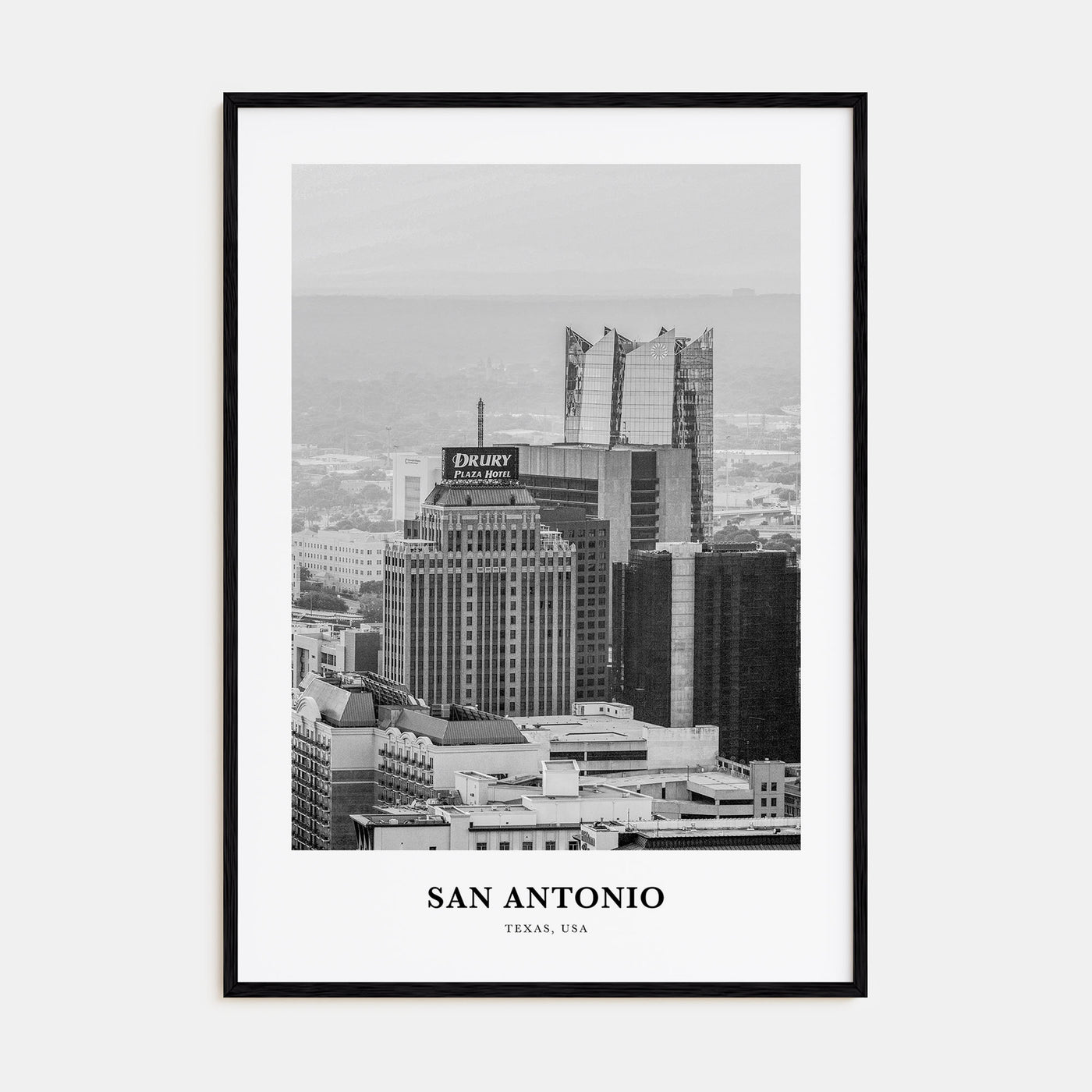 San Antonio Portrait B&W No 1 Poster