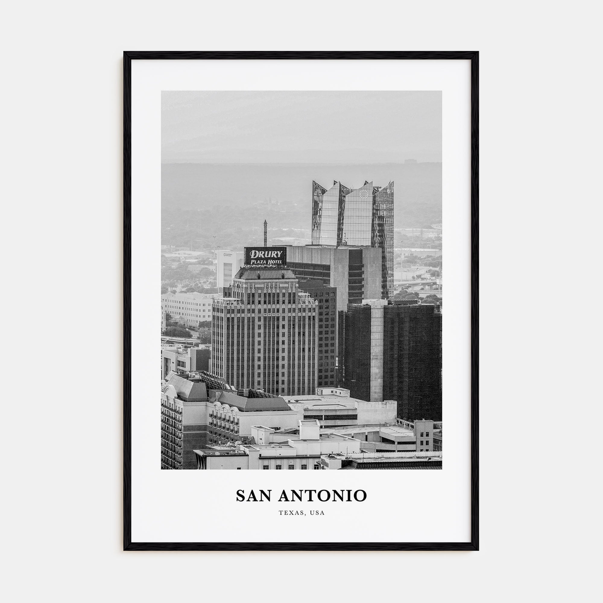 San Antonio Portrait B&W No 1 Poster