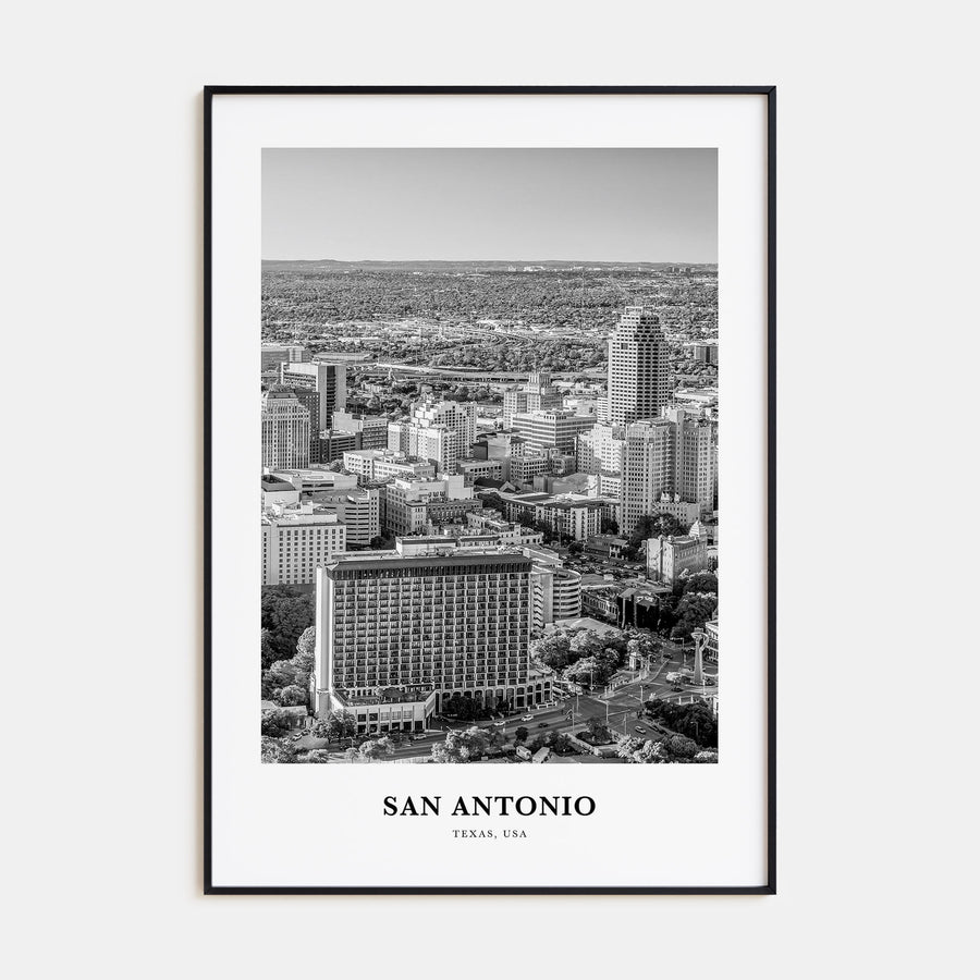 San Antonio Portrait B&W No 2 Poster