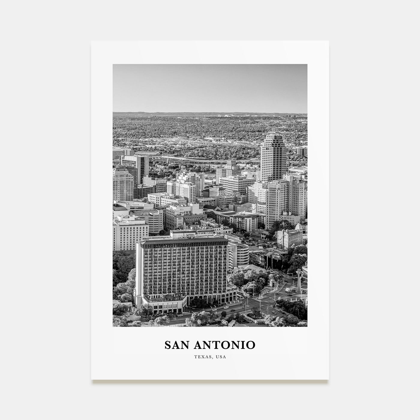 San Antonio Portrait B&W No 2 Poster