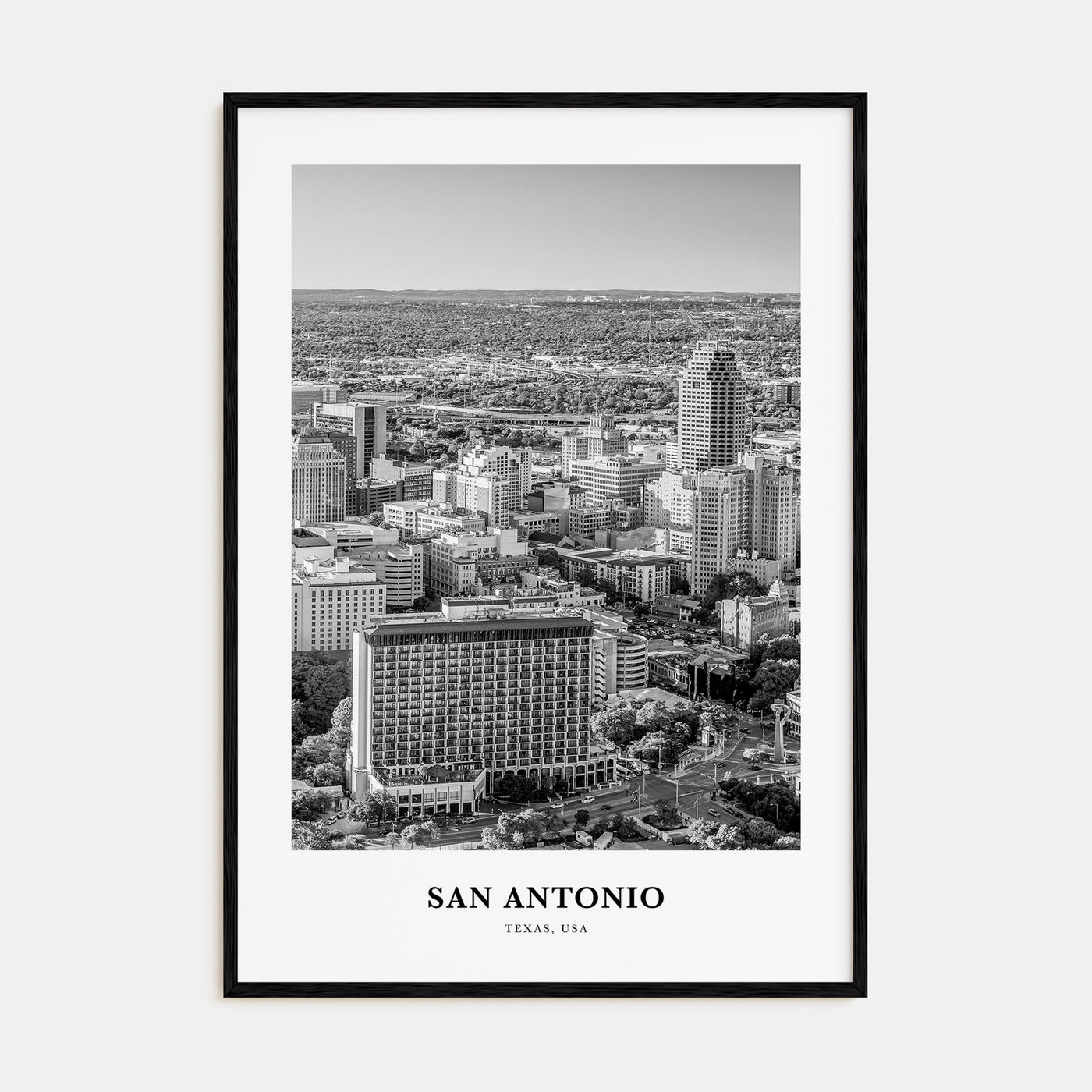 San Antonio Portrait B&W No 2 Poster