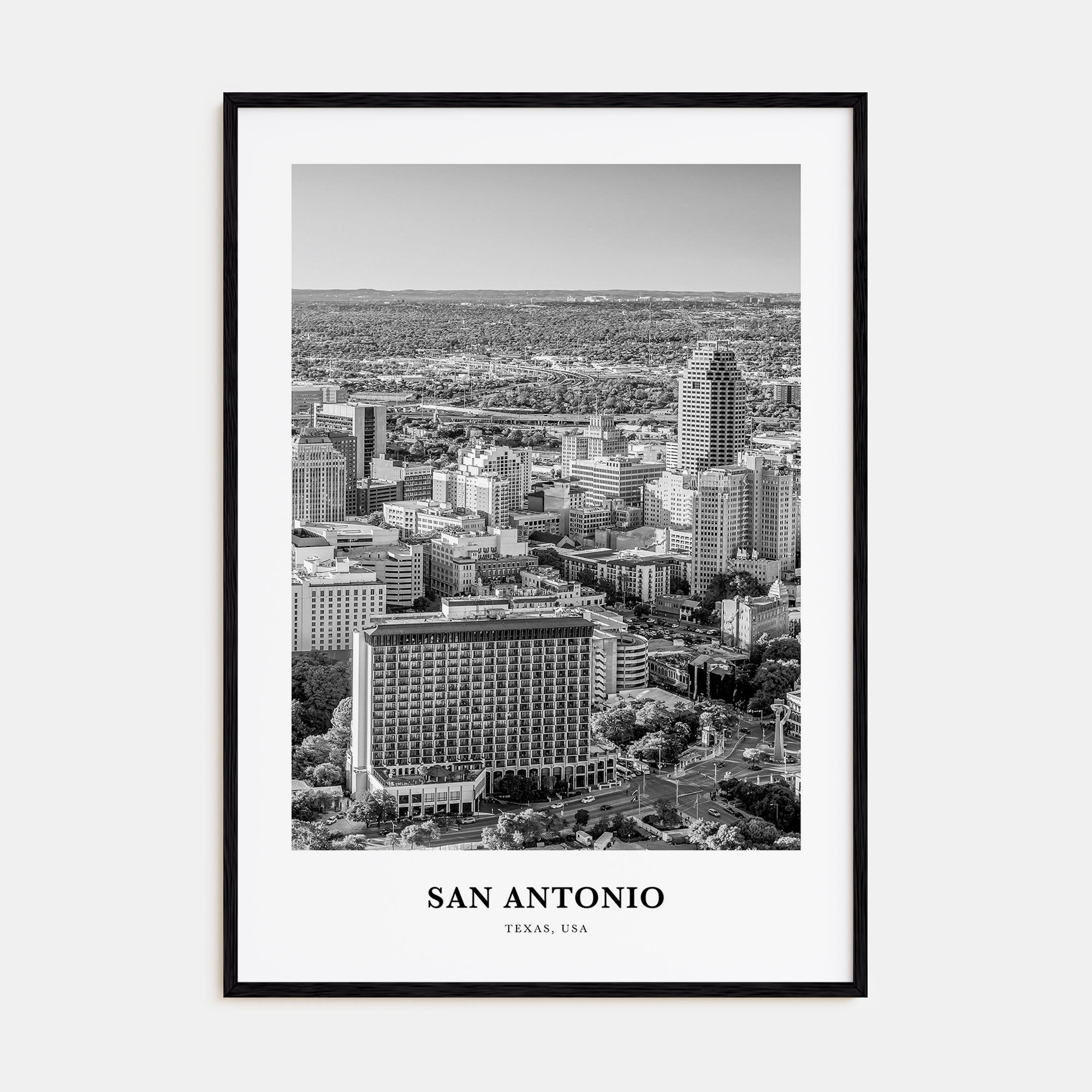 San Antonio Portrait B&W No 2 Poster