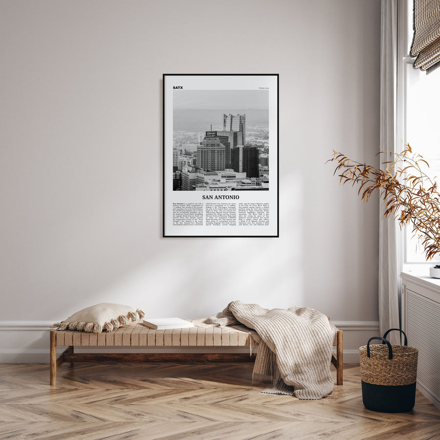 San Antonio Travel B&W No 2 Poster