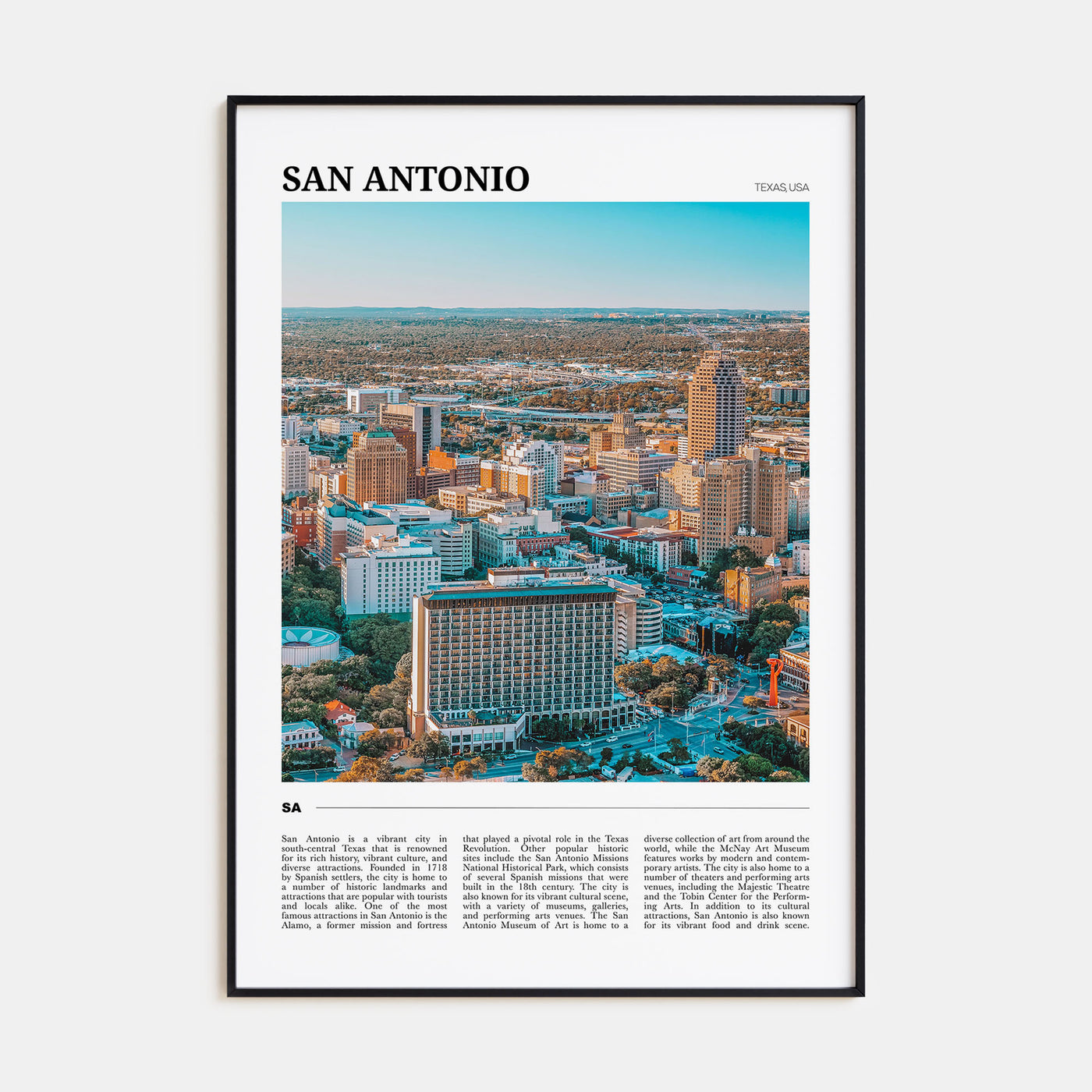 San Antonio Travel Color Poster