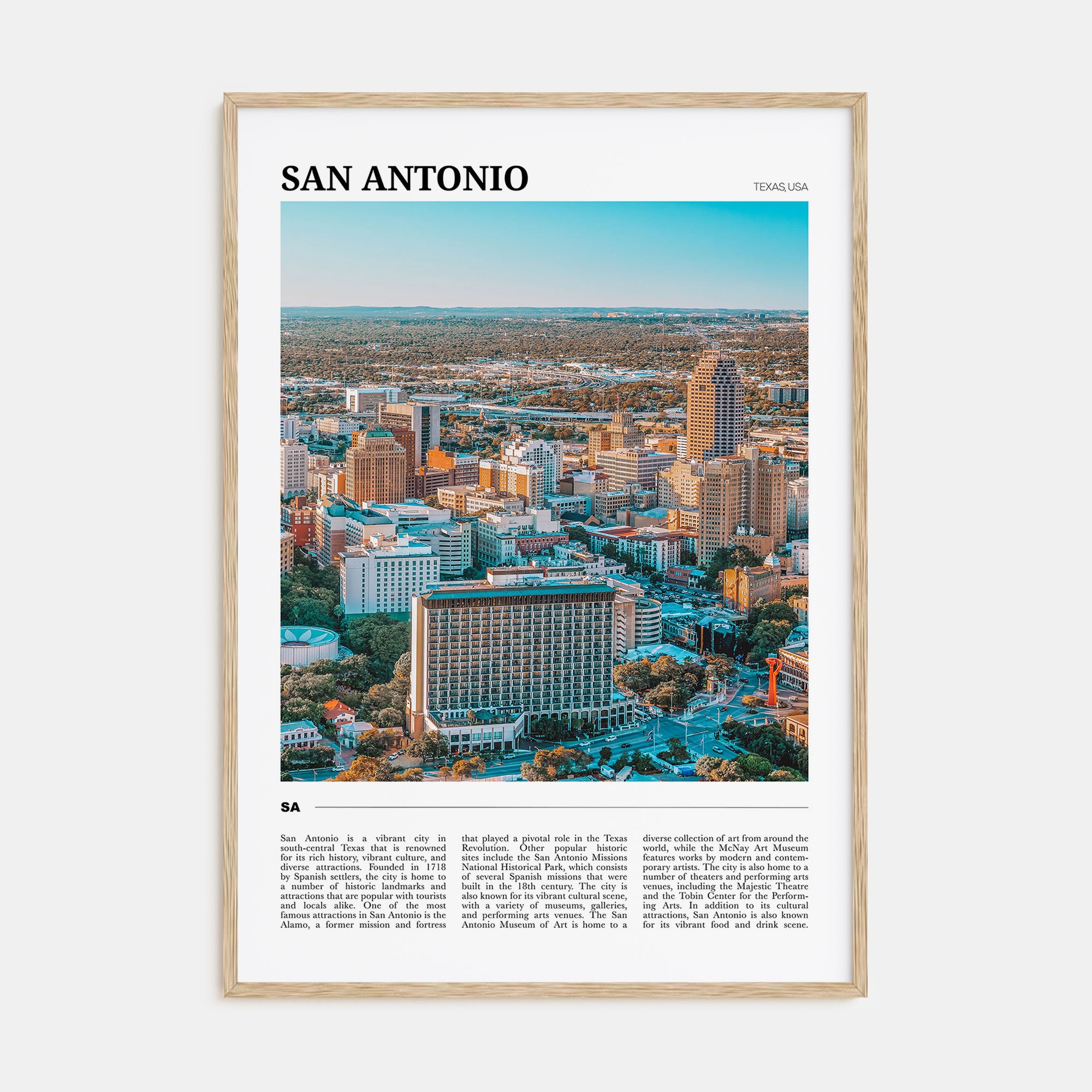 San Antonio Travel Color Poster